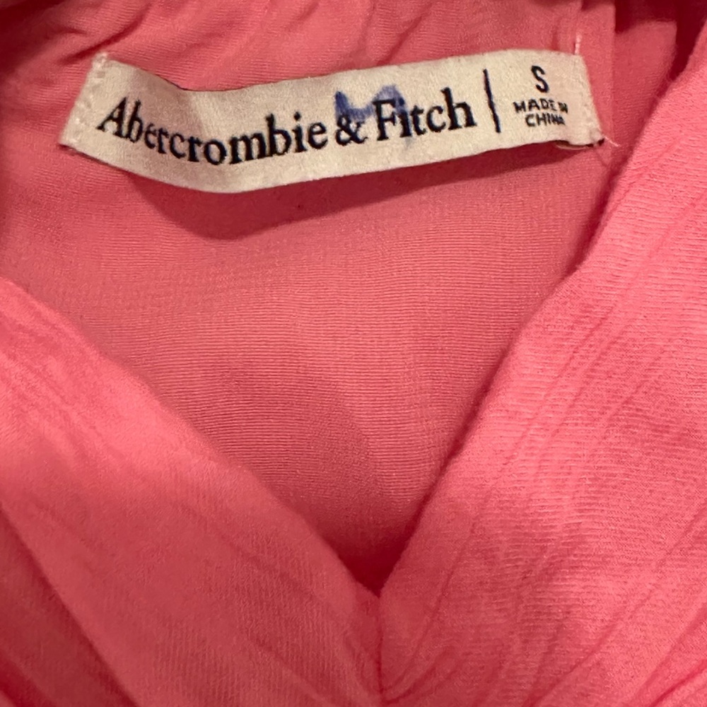 Abercrombie & Fitch Pink V-Neck Flutter Sleeve Midi Dress - Picture 2 of 8